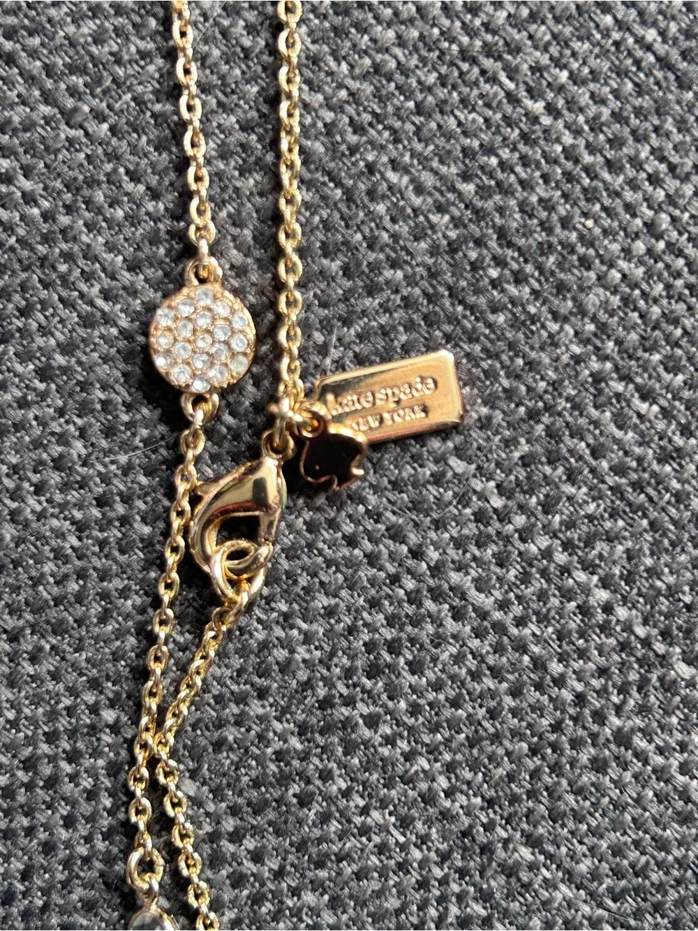 Kate Spade Cluster Gold Crystal Station and Pave 16” Necklace - Picture 5 of 10